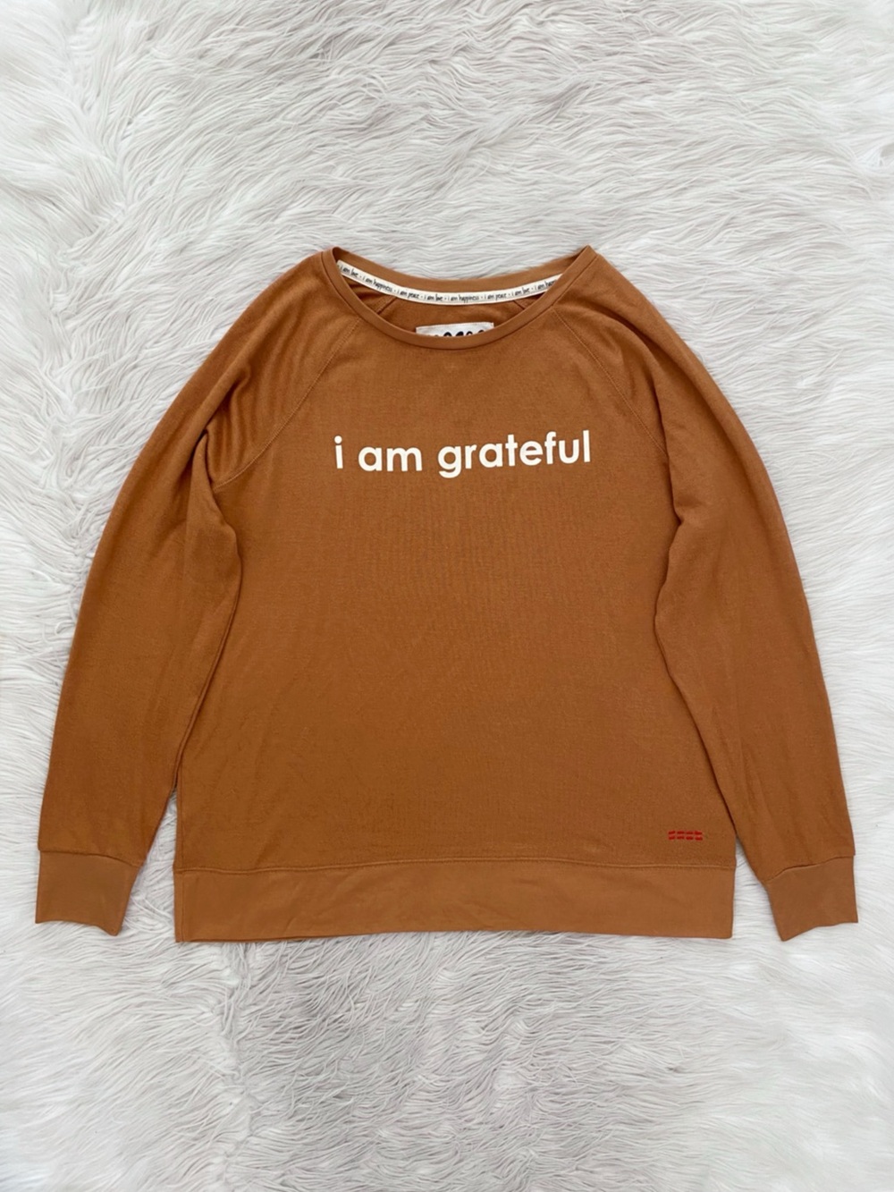 Peace Love World Affirmation Comfy Crew Neck Pullover I Am Grateful Thanksgiving